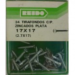 Kit 34 Tirafondos C/Plana Zincados Plata  17x17